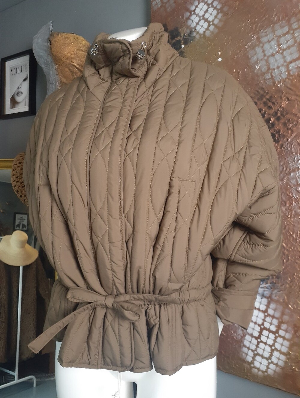 Zara Nwt Quilted Belted Puffer Jacket - Khaki